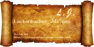 Lackenbacher János névjegykártya